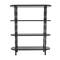47" x 57" 3 Shelf Black Oval Wooden Shelving Unit